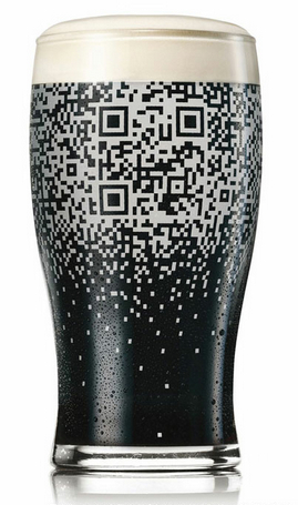 guinness glass with QR code