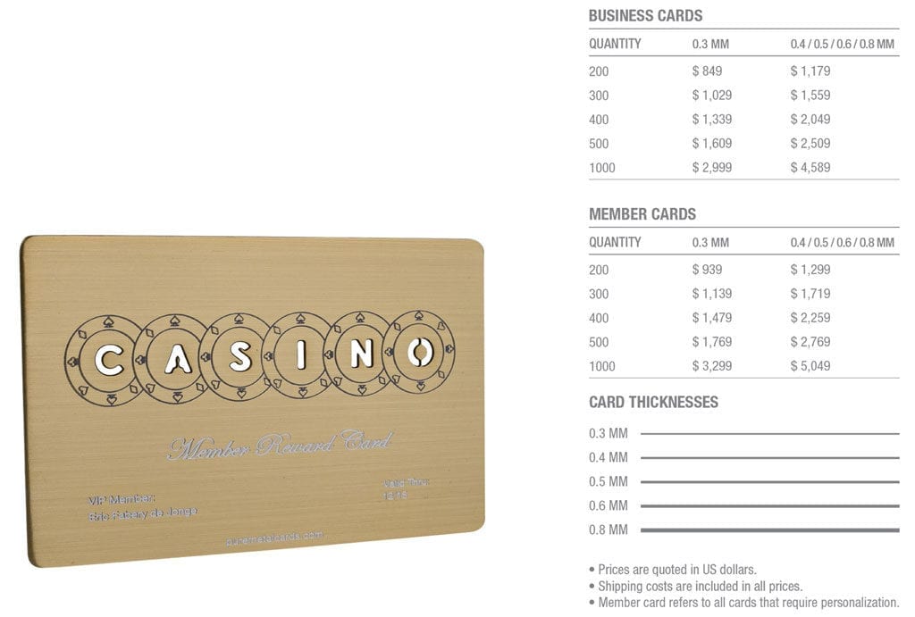 Brass (Gold) Brushed Cards