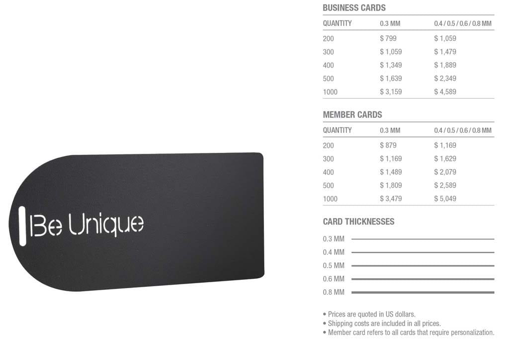 Matt Black Frosted Stainless Steel Cards