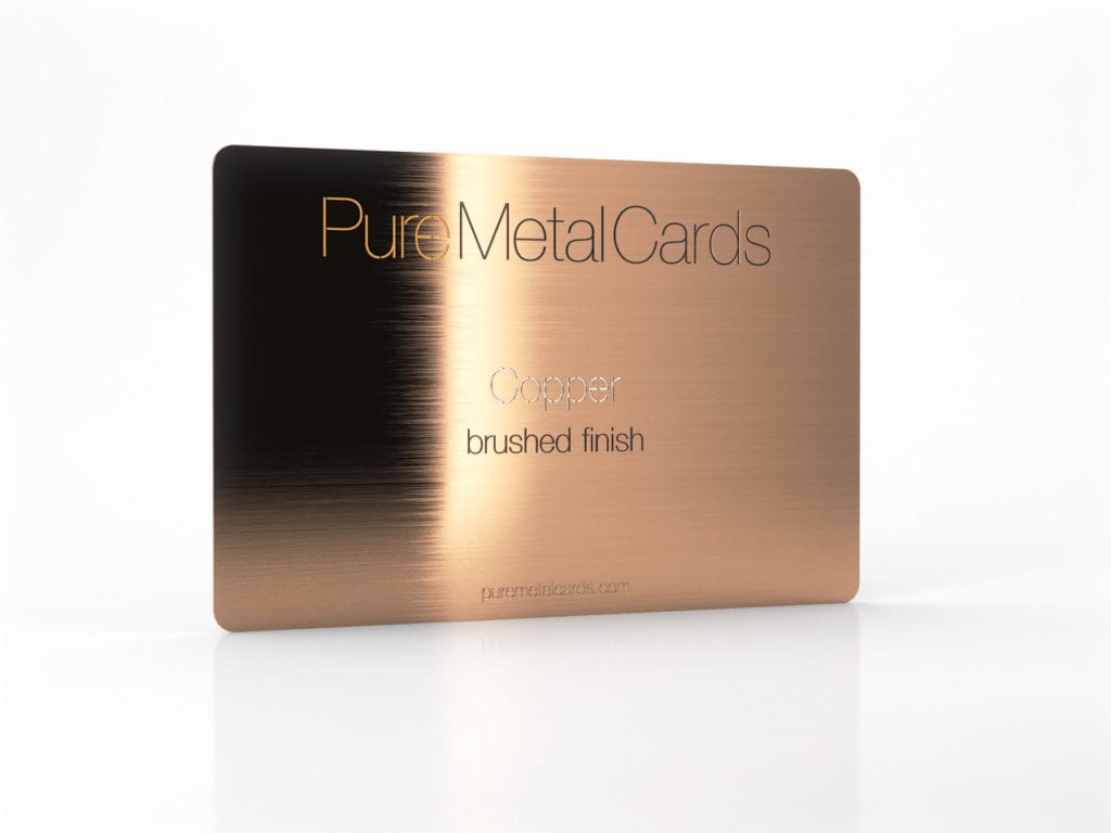 Pure Metal Cards brushed copper card