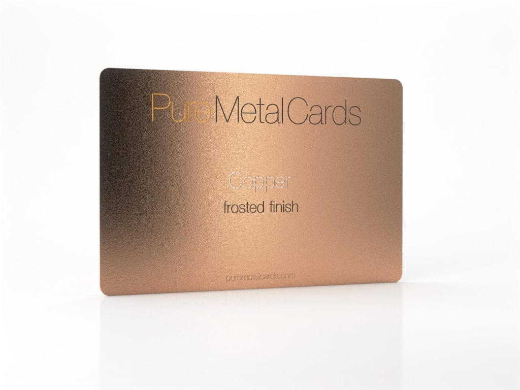 Pure Metal Cards frosted copper business card