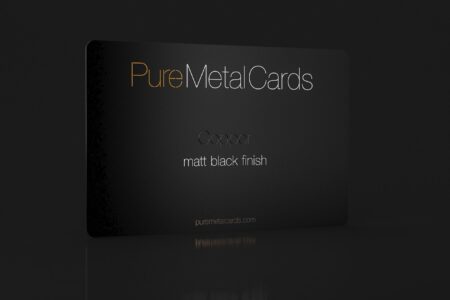 Pure Metal Cards matt black copper business card