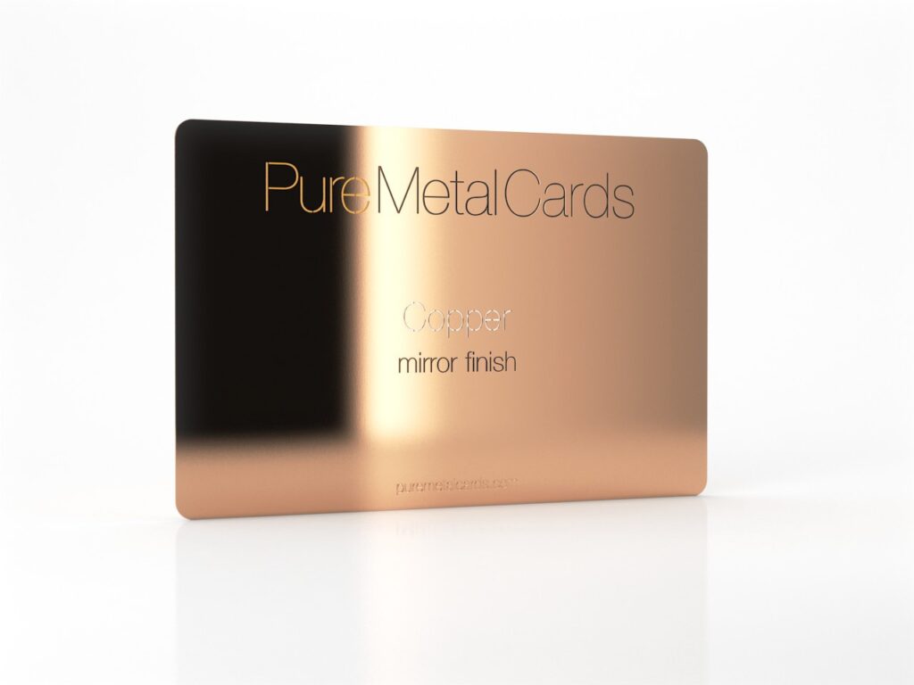 Pure Metal Cards mirror copper business card