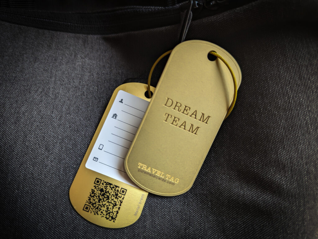 Pure Metal Cards - standard brass luggage tags