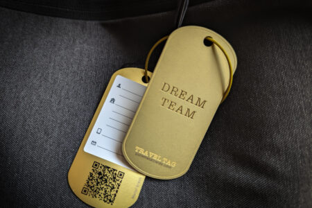 Pure Metal Cards - standard brass luggage tags