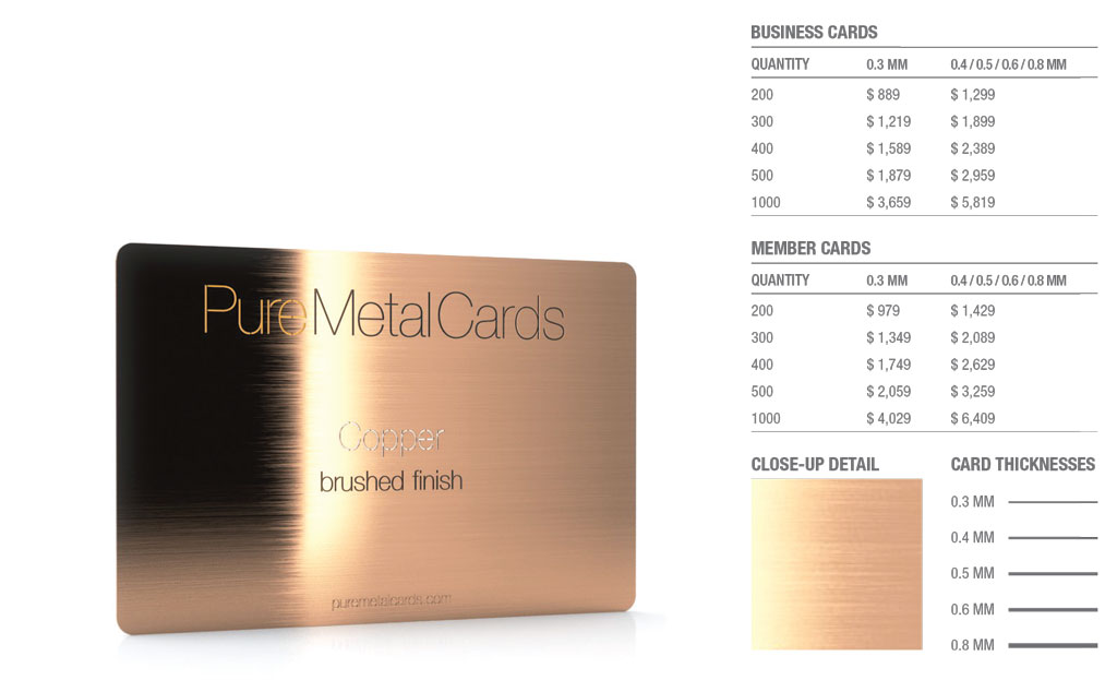 Copper Brushed Cards