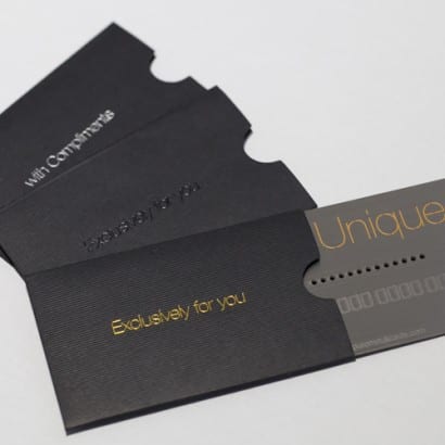 Pure Metal Cards card sleeve packaging