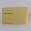 Gold mirror card with "Step into the Limelight" in perforated lettering. Puremetalcards.com