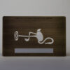 Antique brass card with cutout design. Metal card, 0.5mm thick. ID: b53041