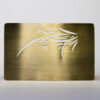 pure-metal-cards-brass-gold-brushed-card-2 Gold brushed metal card with "Pure" and cut-out design.