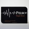 pure-metal-cards-matt-black-copper-card-1 Matt black metal Pulse Night Club membership card with member name and number.