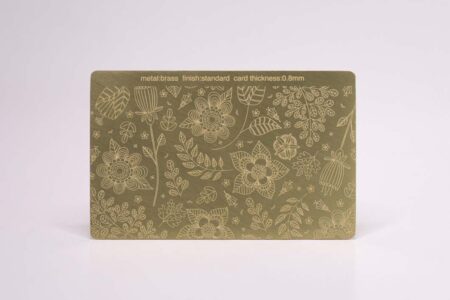 Gold standard brass cards with floral pattern. Thickness: 0.8mm