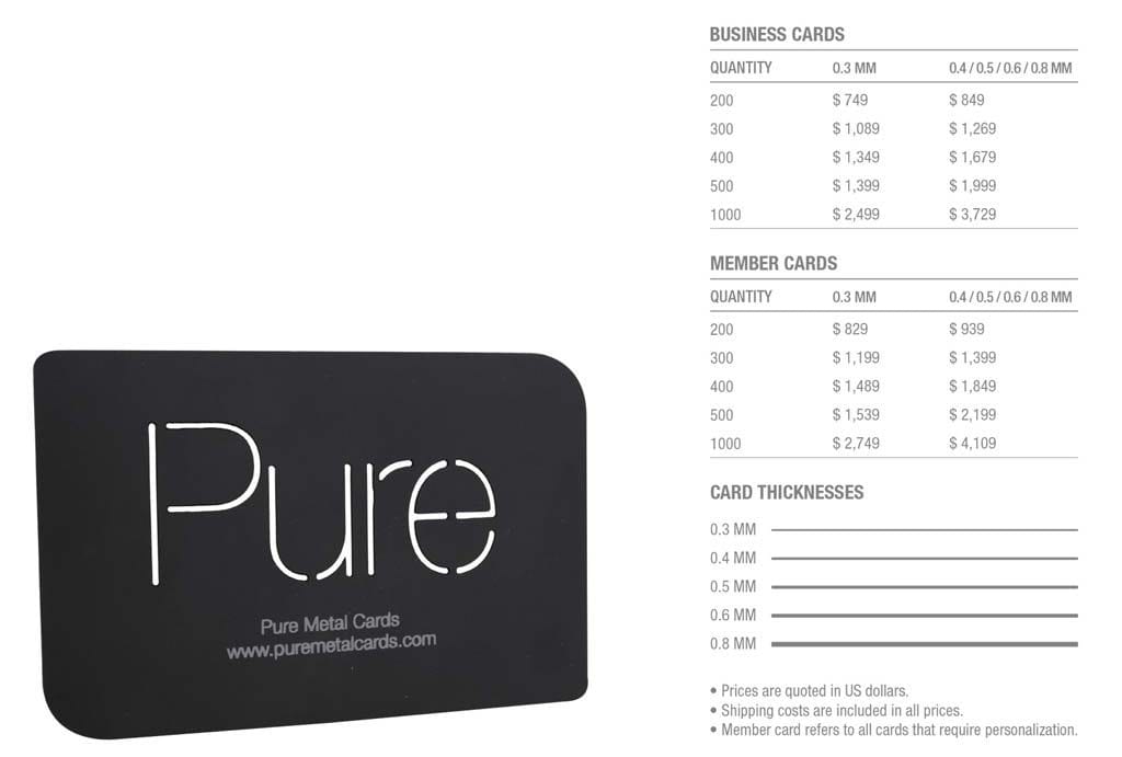 Matt Black Stainless Steel Cards