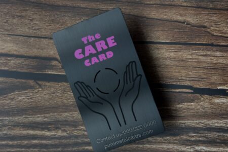 Pure Metal Cards brushed matt black steel member card