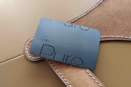 Pure Metal Cards - matt black prism stainless steel business card