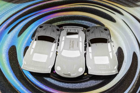 Pure Metal Cards mirror porsche metal business card
