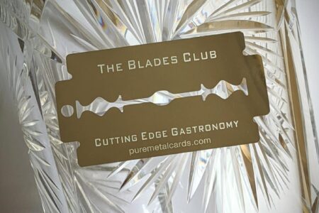 Pure Metal Cards mirror stainless steel razor blade member card