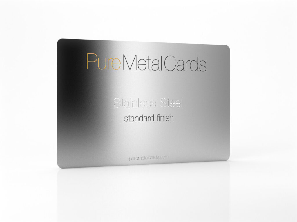 Pure Metal Cards standard stainless steel business card