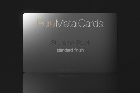 Pure-Metal-Cards-standard-stainless-steel-card-black PureMetalCards: Stainless steel business card, standard finish.