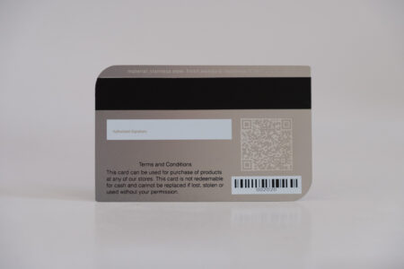 Pure Metal Cards standard stainless steel gift voucher card Pure Metal Cards standard stainless steel gift voucher card