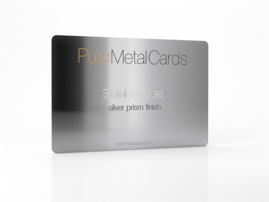 Pure Metal Cards_Stainless Steel silver prism card