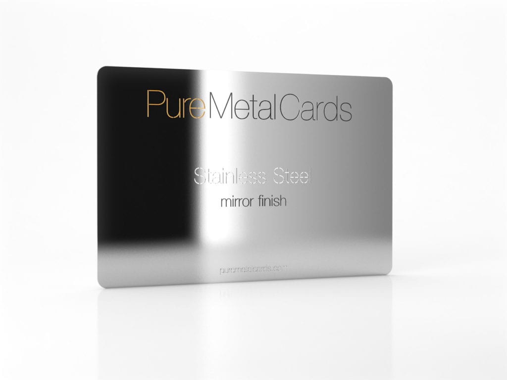 Pure Metal Cards mirror stainless steel card