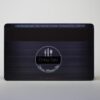pure-metal-cards-matt-black-brushed-stainless-steel-card-2 Matt black brushed stainless steel dining card. "Dining Card" text visible.