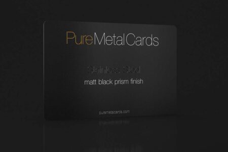 PureMetalCards: Matt black prism finish stainless steel card