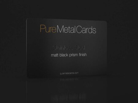 PureMetalCards: Matt black prism finish stainless steel card