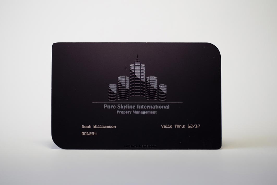 Black Metal Cards made of Genuine Stainless Steel 