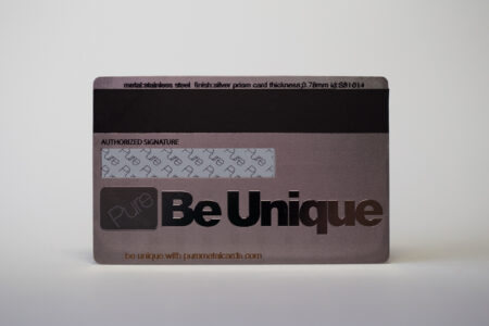 Silver prism stainless steel card; Be Unique