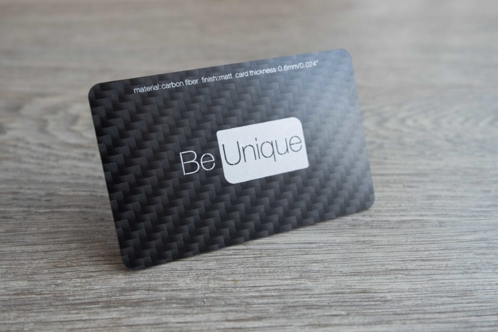 Pure Metal Cards carbon fiber business card