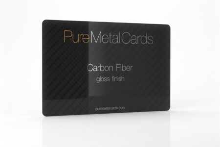 Pure Metal Cards gloss carbon fiber business card