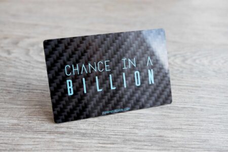 Pure Metal Cards gloss carbon fiber business card