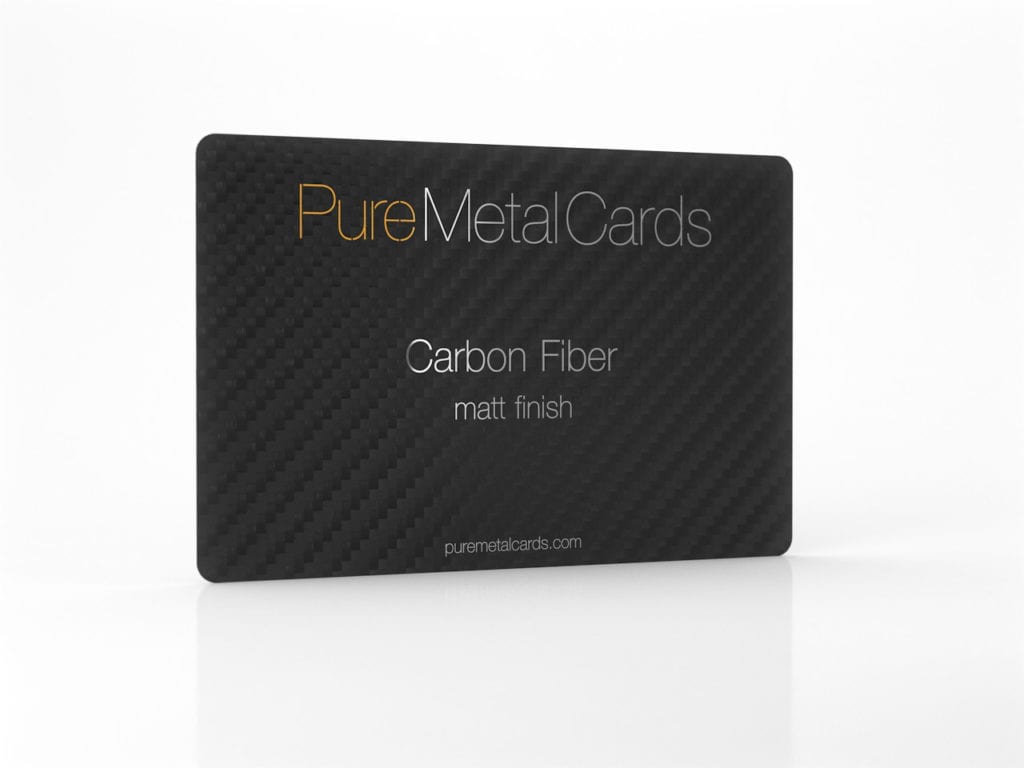 Pure Metal Cards matt black card carbon