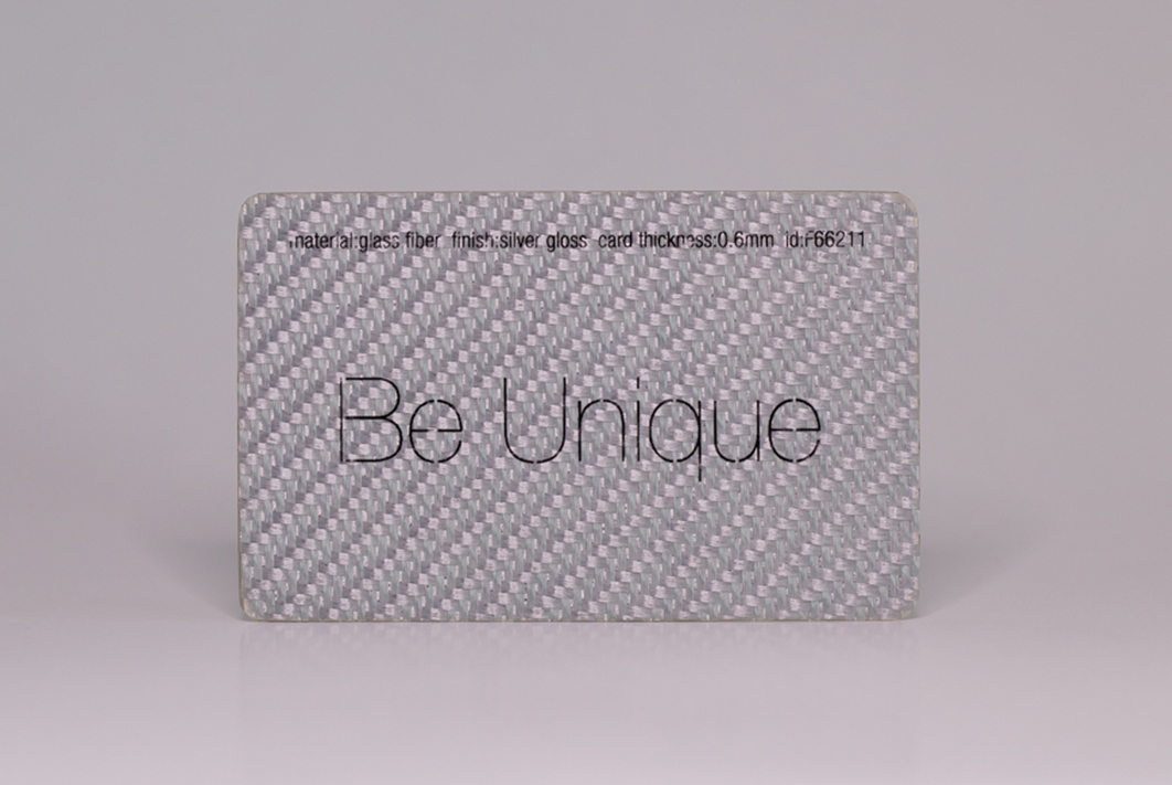glass fiber silver business cards