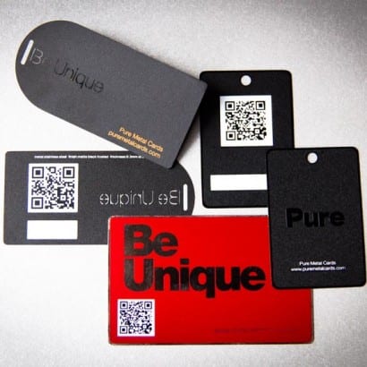 Pure Metal Cards - metal hang tag and QR codes