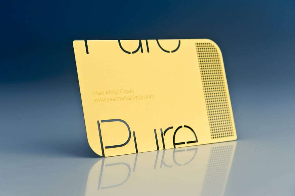 Pure Metal Cards - brass gold metal business cards