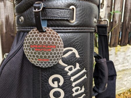 Pure Metal Cards metal golf bag tag