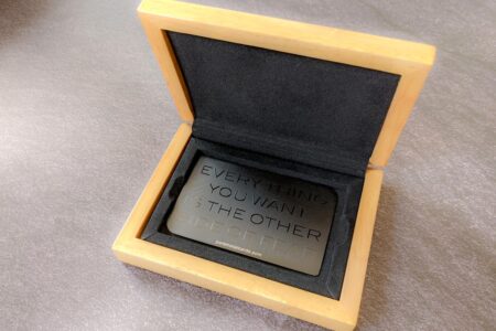 Pure Metal Cards matt black prism brass metal member card