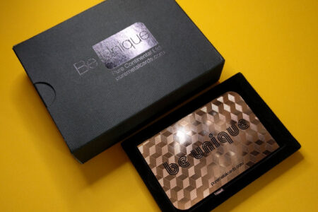 Pure Metal Cards metal card and cardboard presentation case