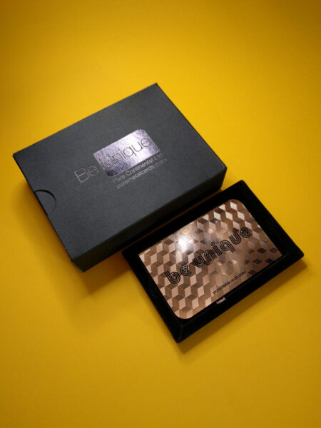 Pure Metal Cards metal card and cardboard presentation case