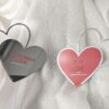 Pure Metal Cards two hearts stainless steel mirror card