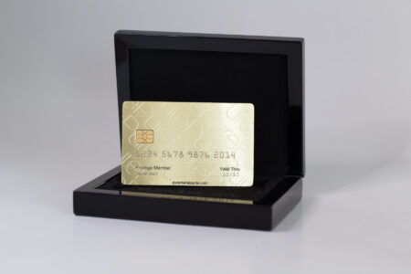 Pure Metal Cards oak presentation case and metal card