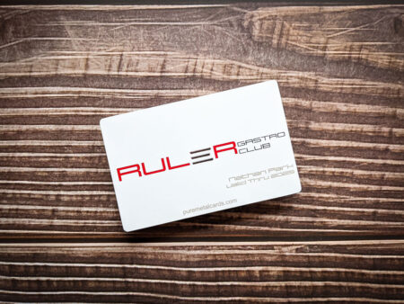 Pure Metal Cards white steel metal member card - ruler Pure Metal Cards white steel metal member card
