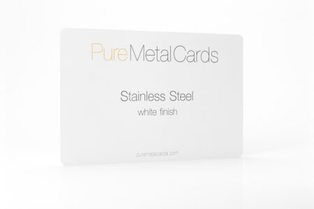 Pure Metal Cards white stainless steel business card
