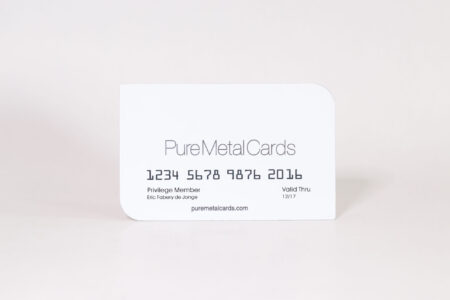 Pure Metal Cards white stainless steel business card