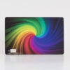 1 Rainbow swirl design on a full color metal business card. Be Unique. puremetalcards.com