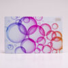 4 Full color metal business card design featuring a bubble pattern. puremetalcards.com