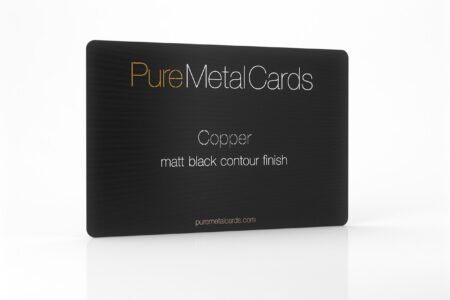 Pure Metal Cards matt black contour copper business card